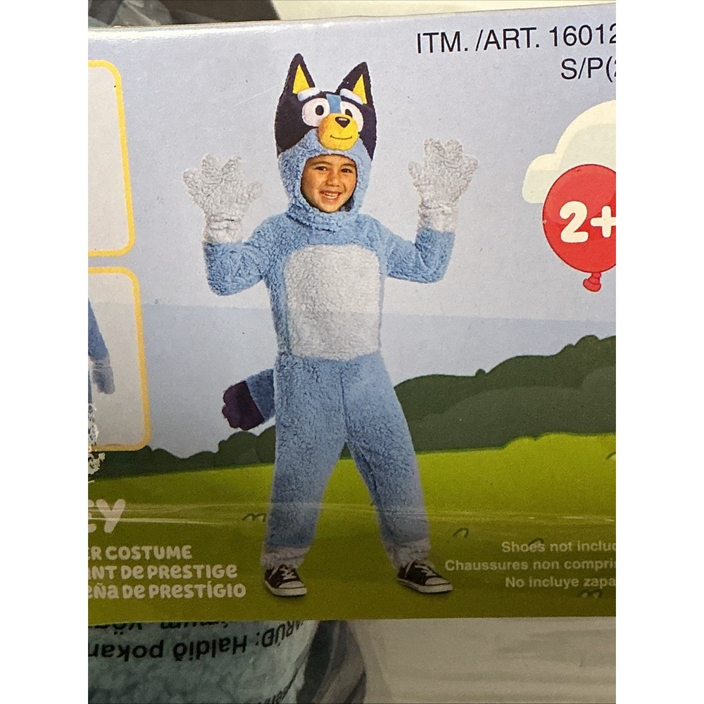 DISGUISE BLUEY DELUXE TODDLER BLUEY COSTUME Warm Fleece With Mittens 2T  *NEW
